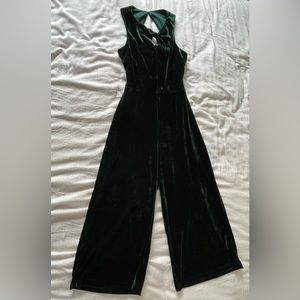 Adelyn Rae Green Velvet Jumpsuit Size S
